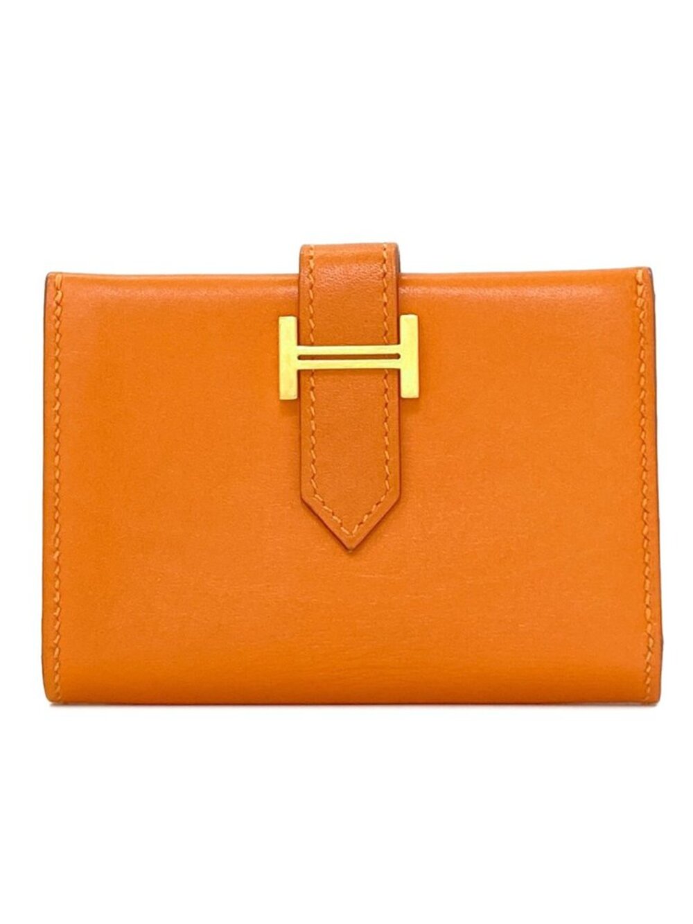 Hermes Bearn Gold Card Case Calfskin